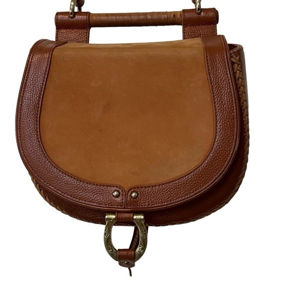 Sancia Bar Bag Elegant Brown Leather Saddle Bag